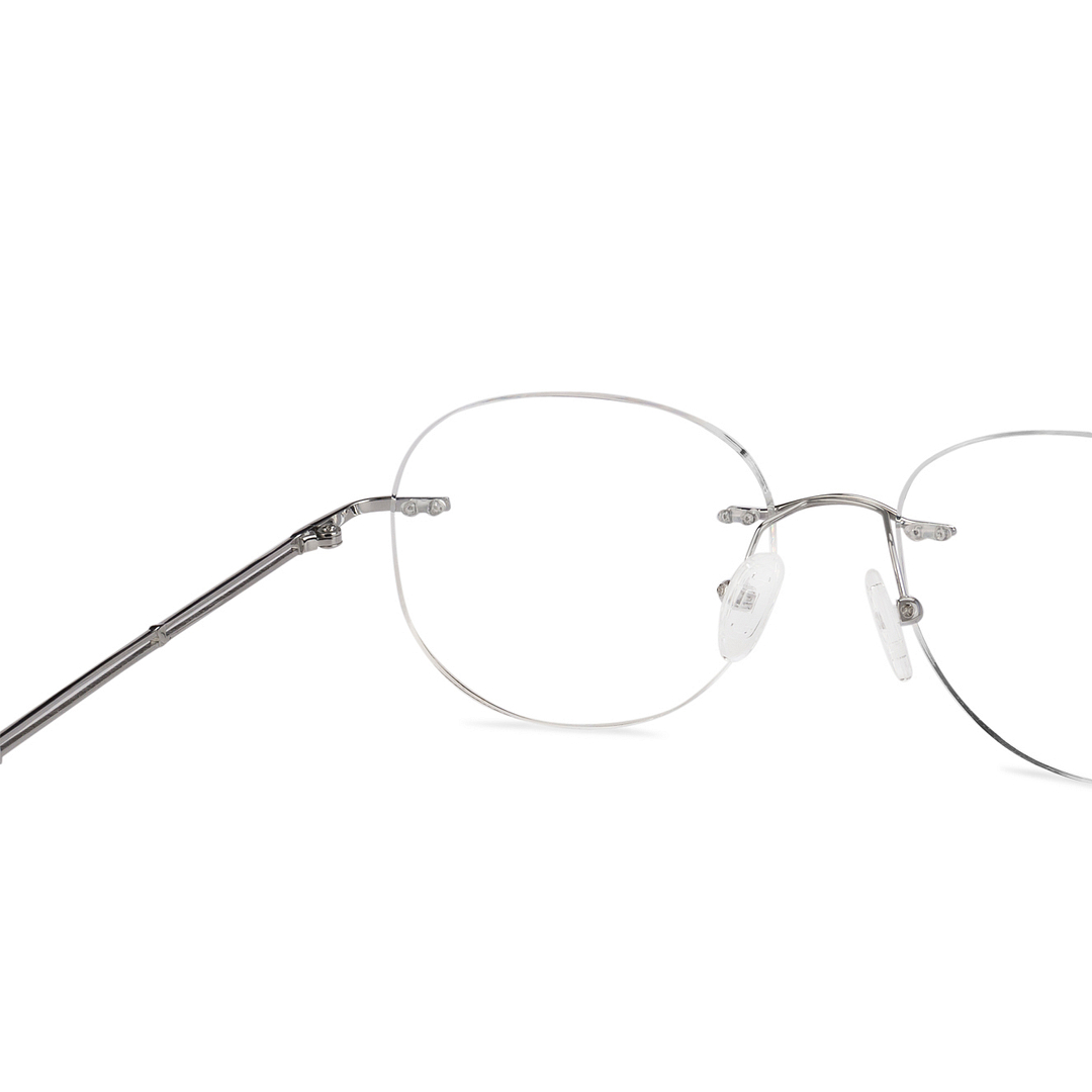 John Jacobs Online Silver Rimless Round left side
