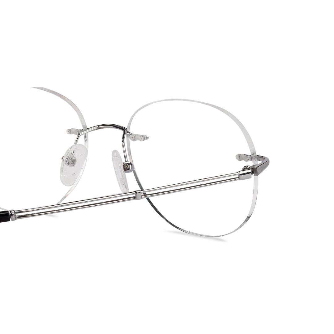 John Jacobs Online Silver Rimless Round left side