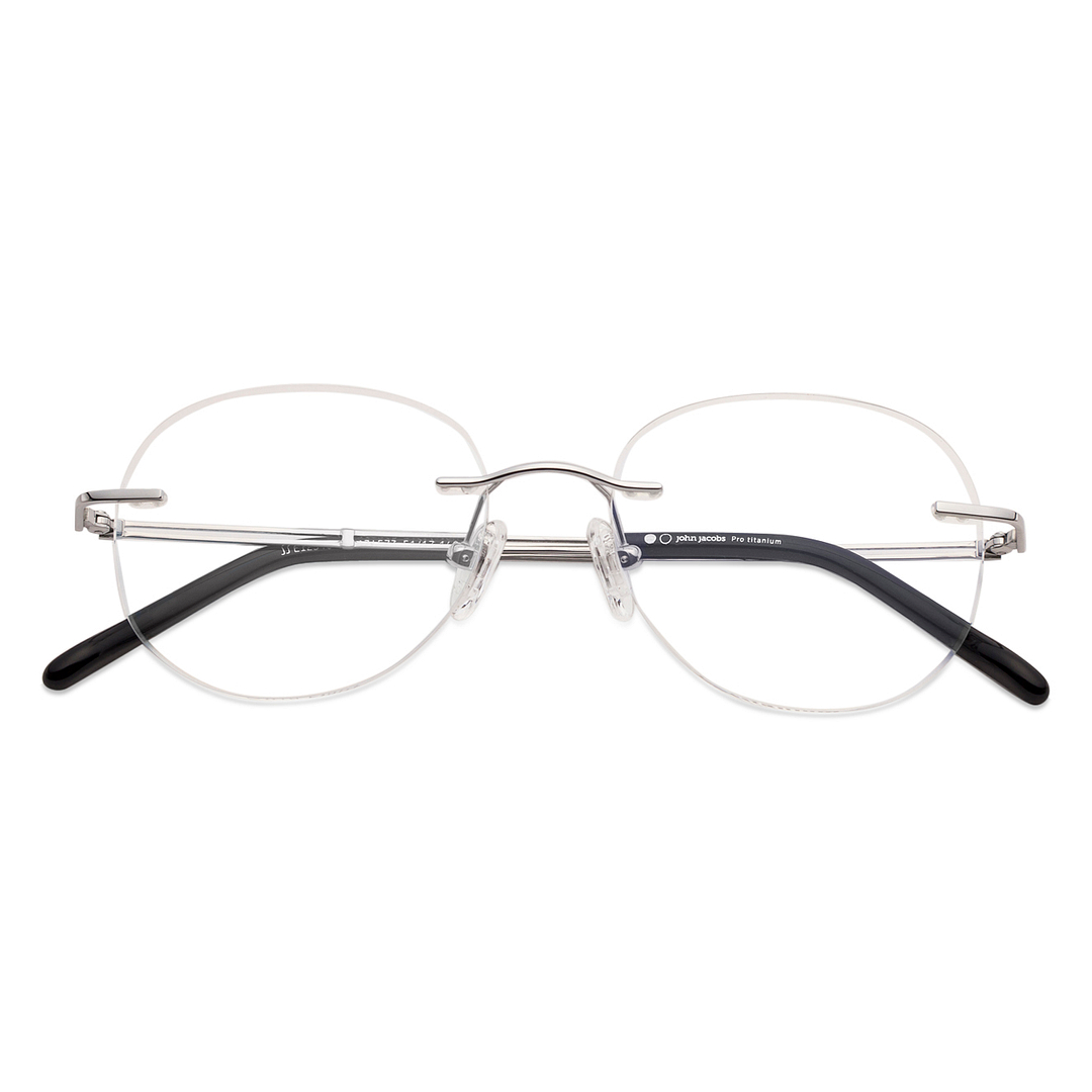 John Jacobs Online Silver Rimless Round right side