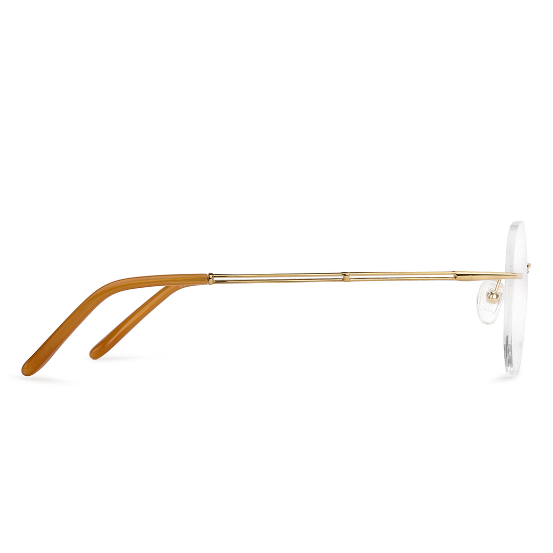John Jacobs Online Gold Rimless Round left side