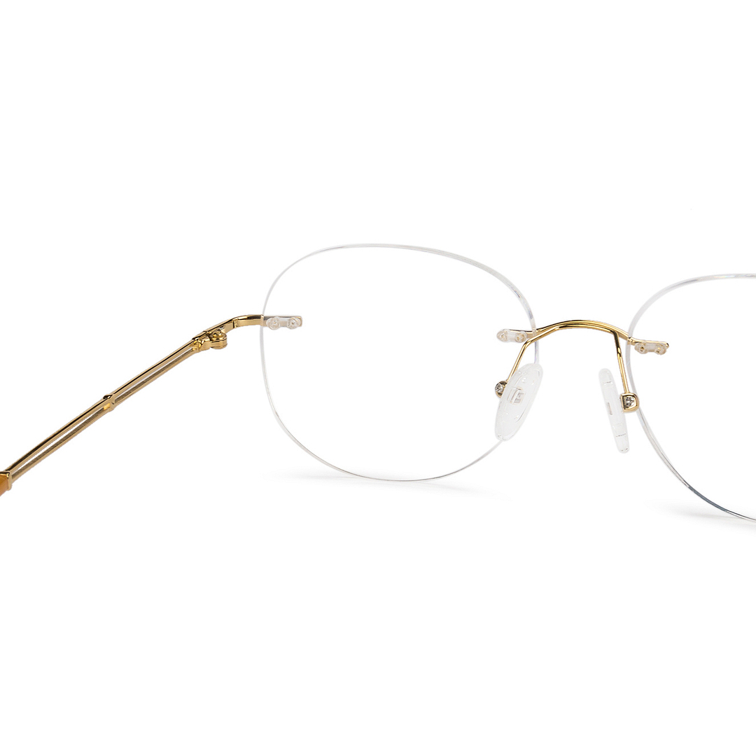 John Jacobs Online Gold Rimless Round right side