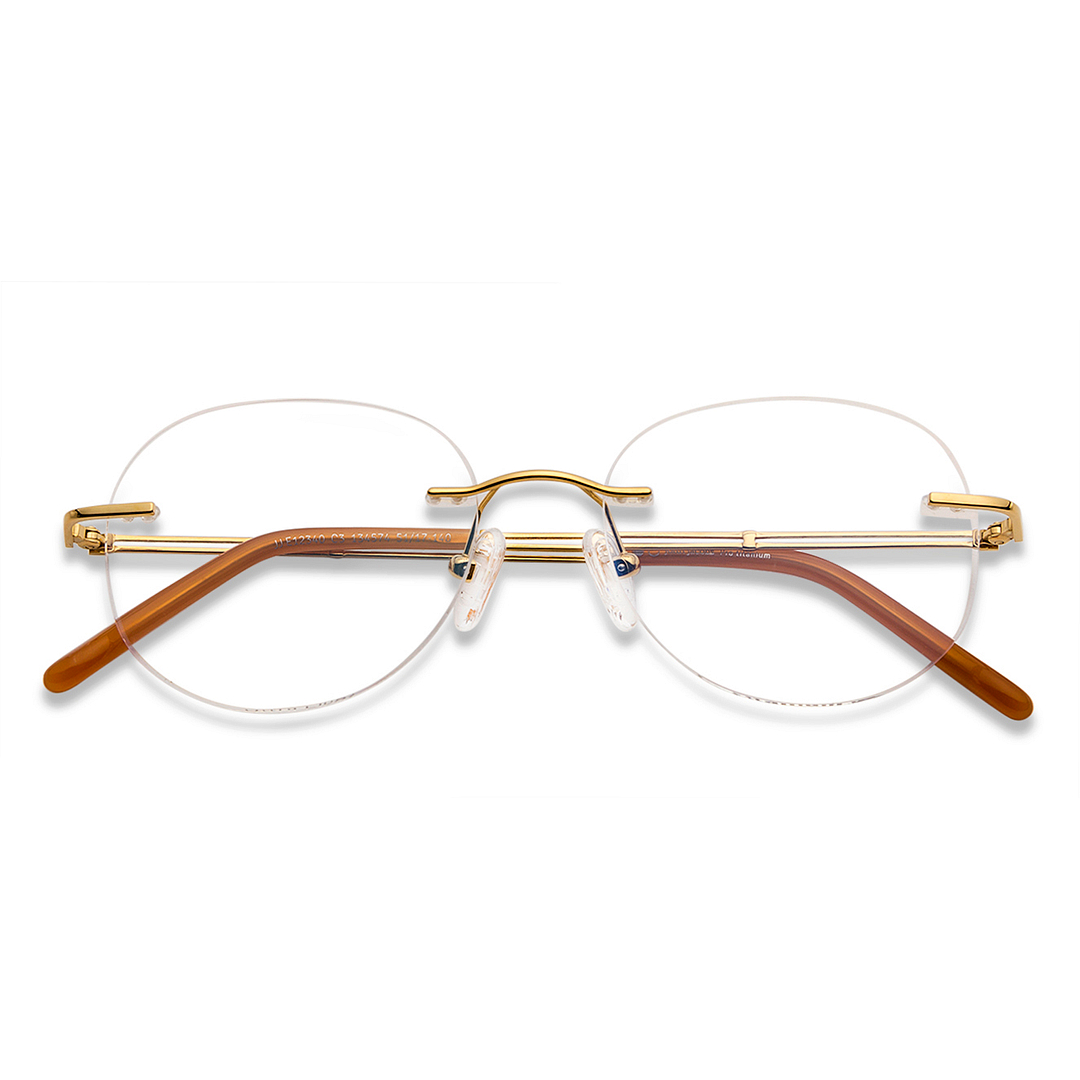 John Jacobs Online Gold Rimless Round left side