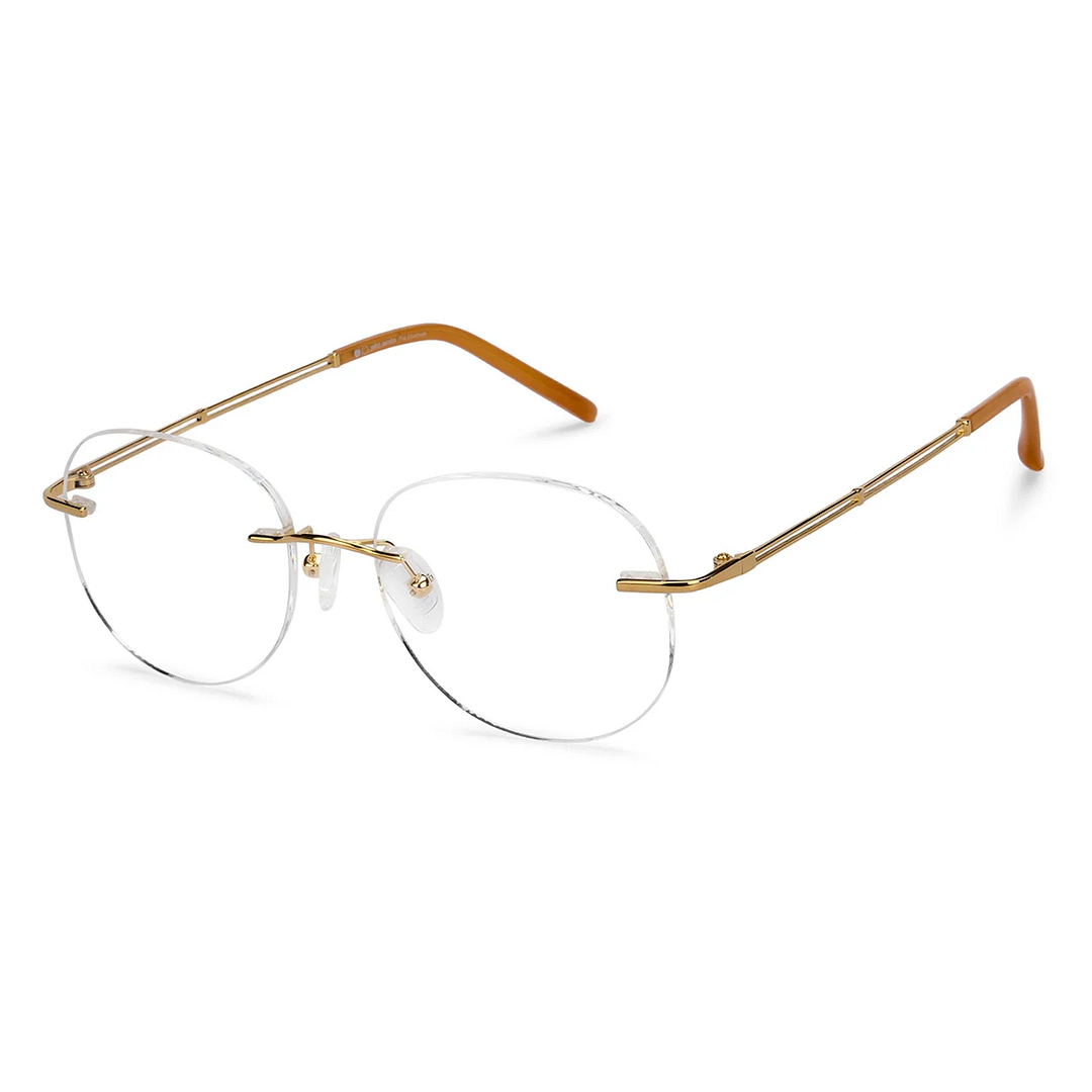 John Jacobs Online Gold Rimless Round left side