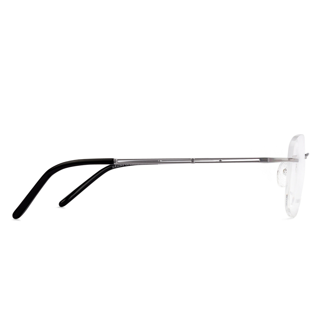 John Jacobs Online Silver Rimless Aviator left side