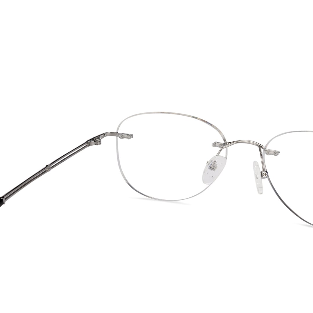 John Jacobs Online Silver Rimless Aviator right side