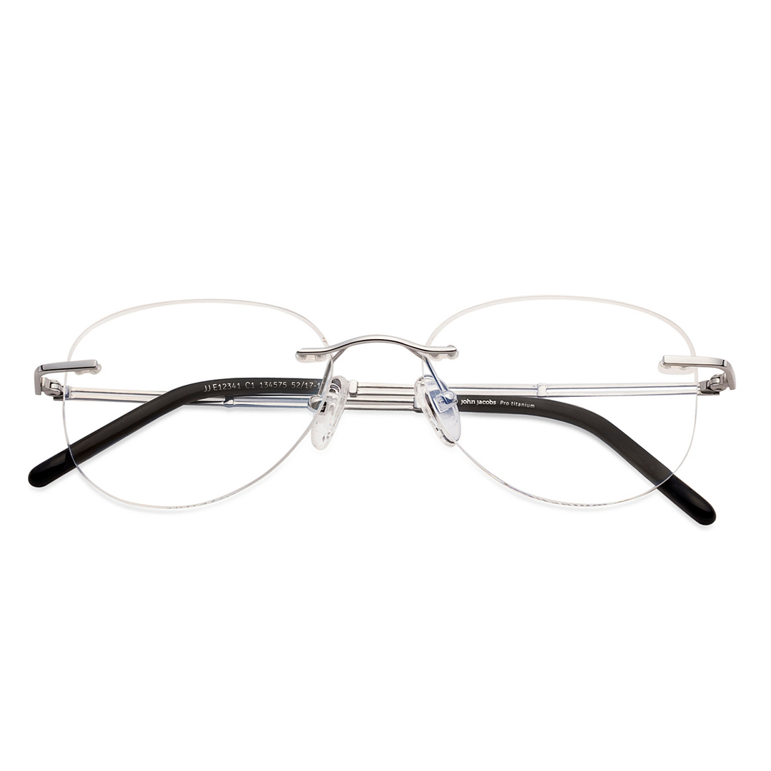 John Jacobs Online Silver Rimless Aviator left side