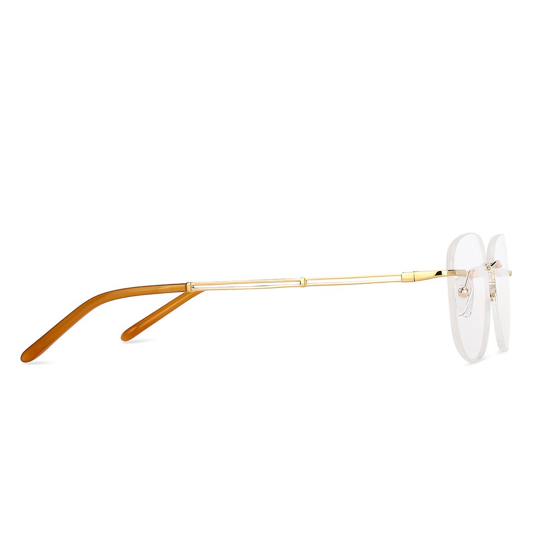John Jacobs Online Gold Rimless Aviator left side