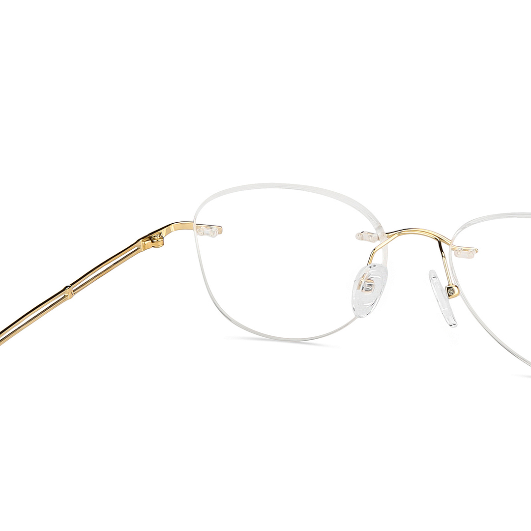 John Jacobs Online Gold Rimless Aviator right side
