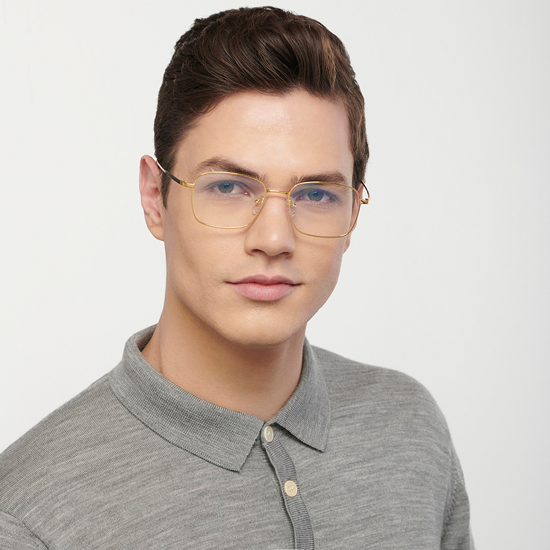 John Jacobs Gold Full Rim Square left side