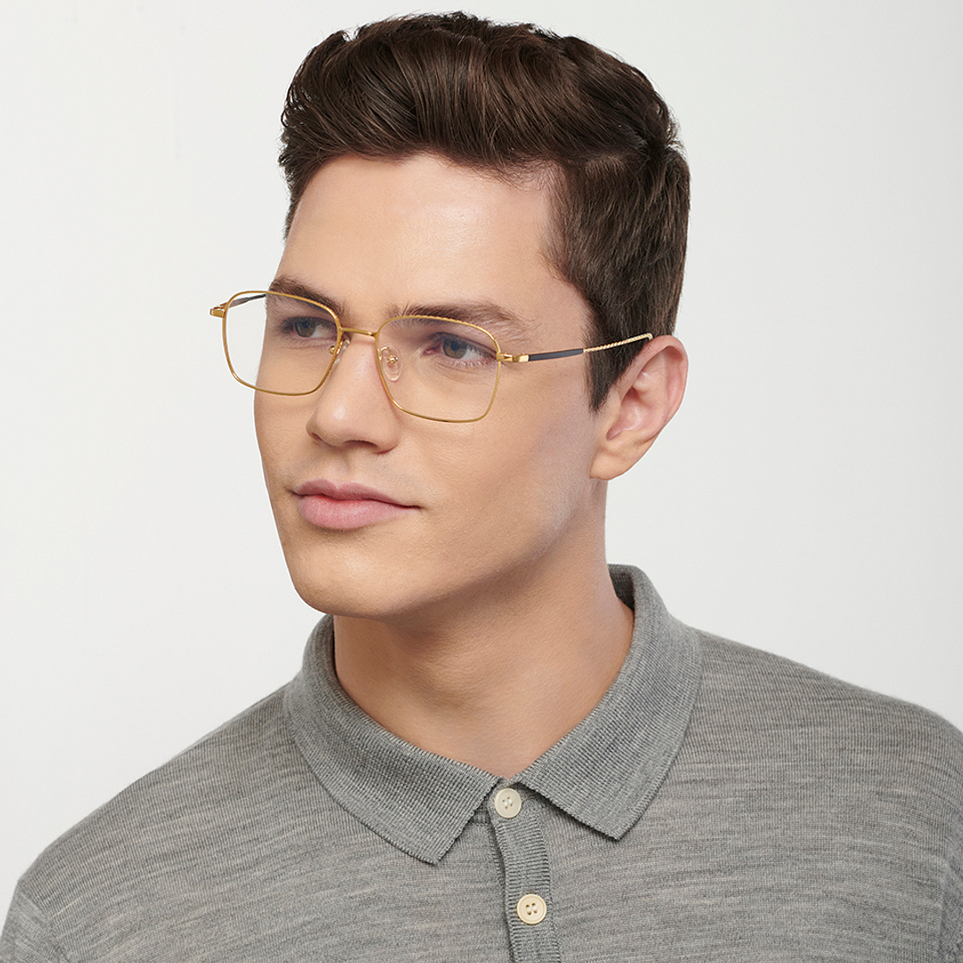 John Jacobs Gold Full Rim Square right side