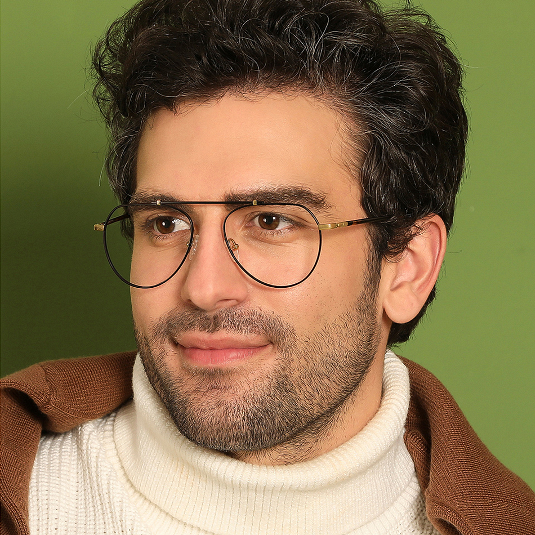 John Jacobs Black Full Rim Aviator right side