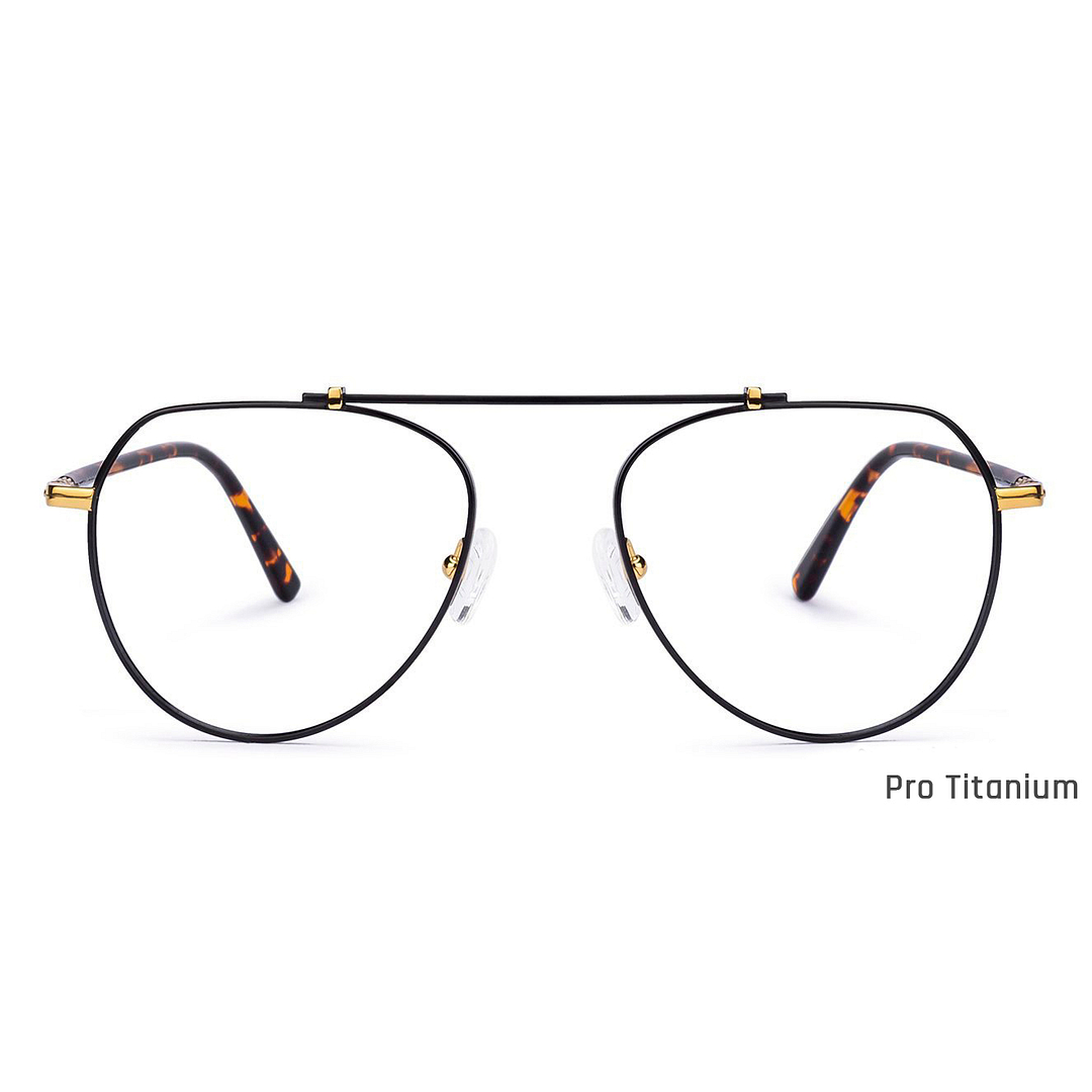 John Jacobs Black Full Rim Aviator left side