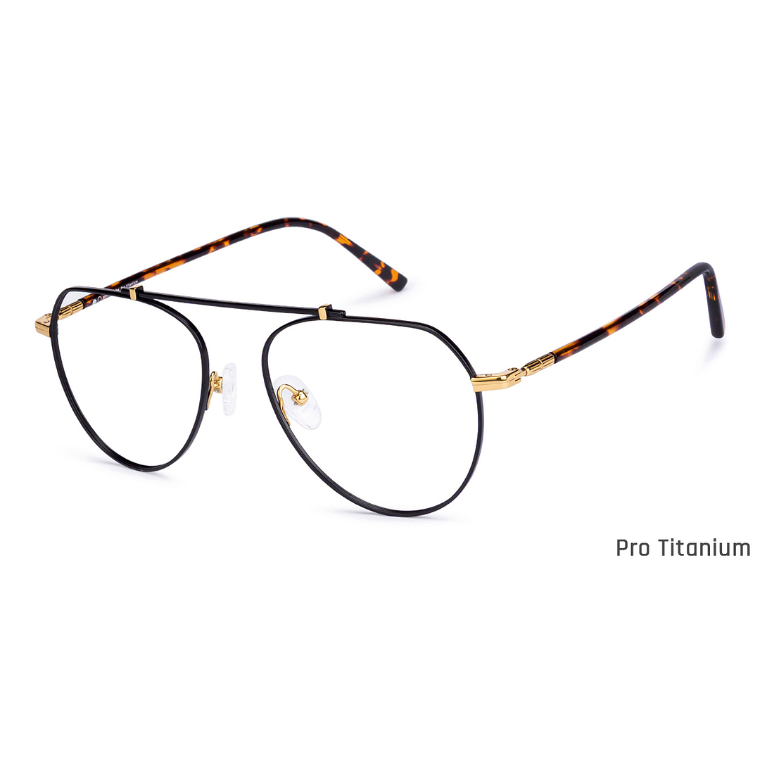 John Jacobs Black Full Rim Aviator right side