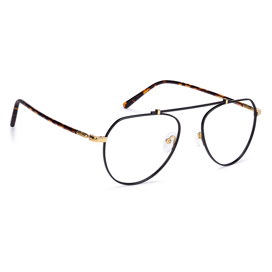 John Jacobs Black Full Rim Aviator left side