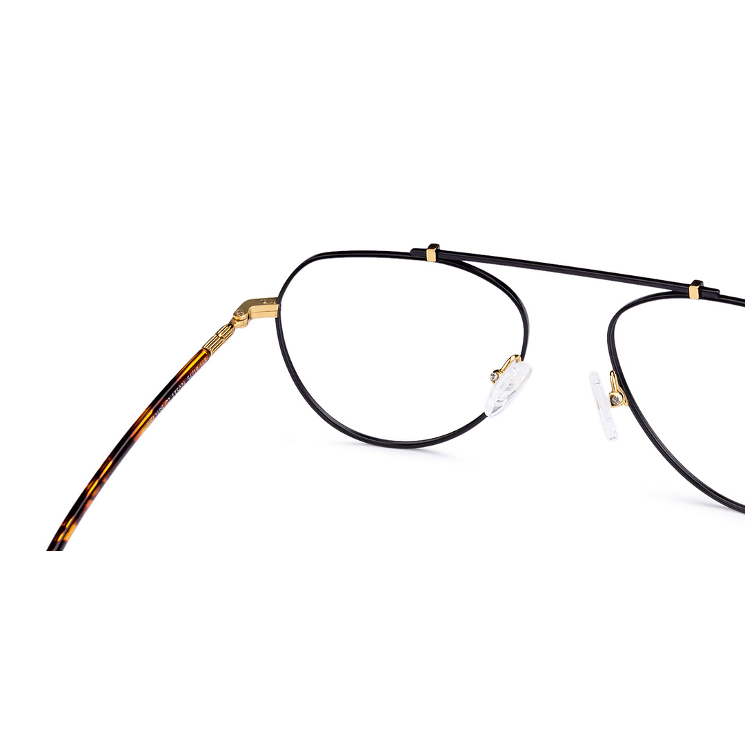 John Jacobs Black Full Rim Aviator left side