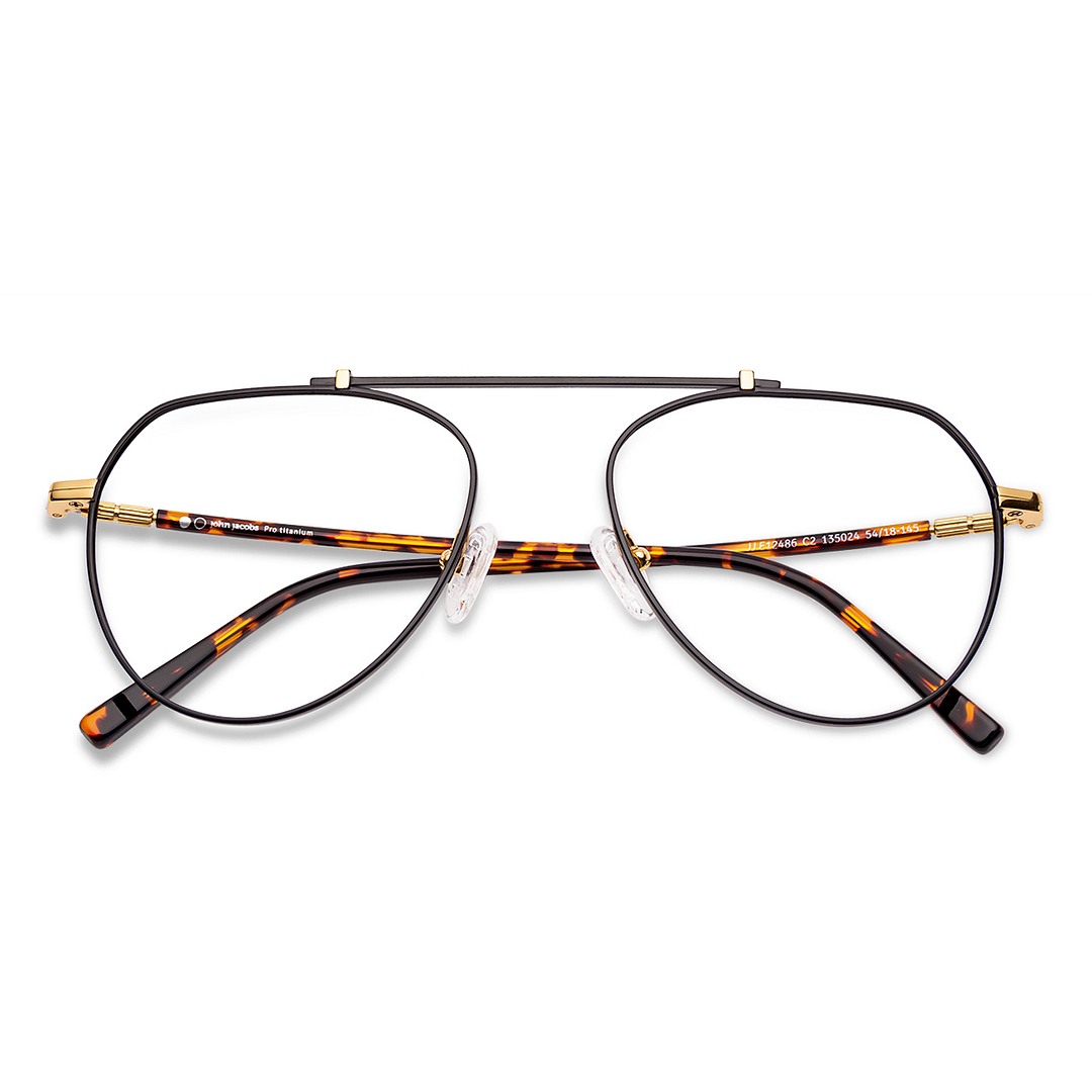 John Jacobs Black Full Rim Aviator right side