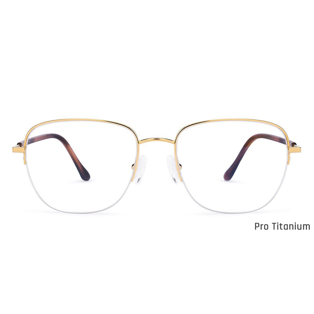 John Jacobs Gold Half Rim Square left side