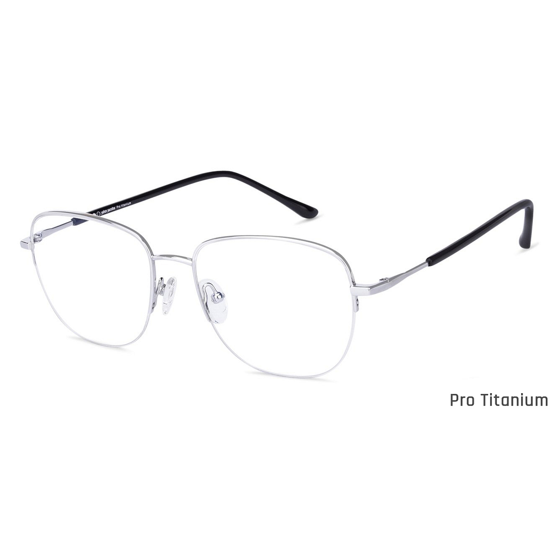 John Jacobs Online Silver Half Rim Square right side