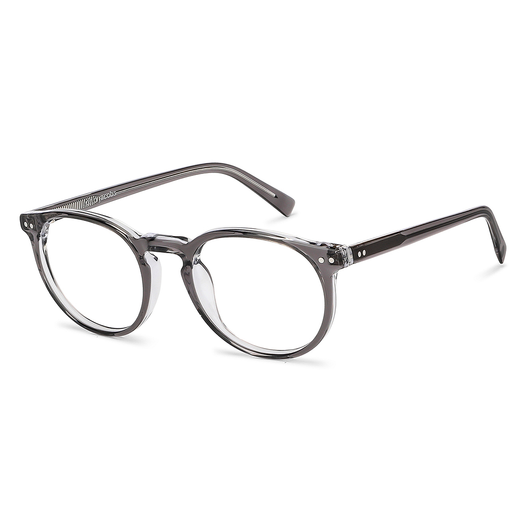 John Jacobs Gray Transparent Full Rim Round right side