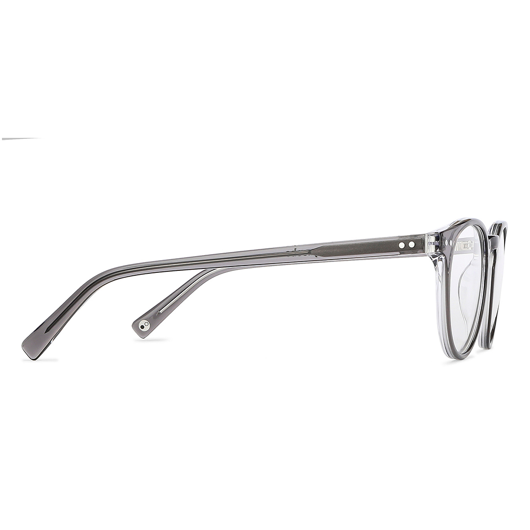 John Jacobs Gray Transparent Full Rim Round left side