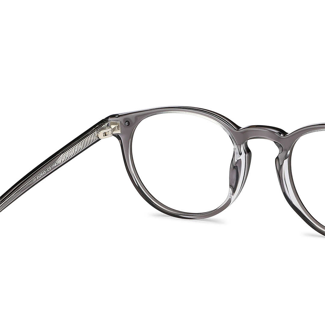 John Jacobs Gray Transparent Full Rim Round right side