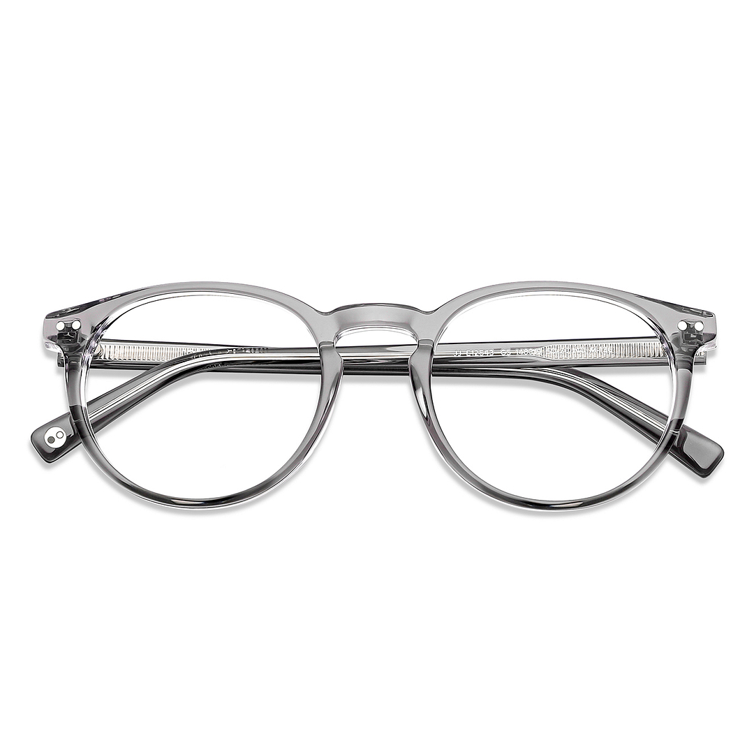 John Jacobs Gray Transparent Full Rim Round left side