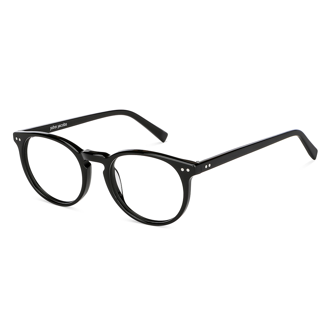 John Jacobs Online Black Full Rim Round left side