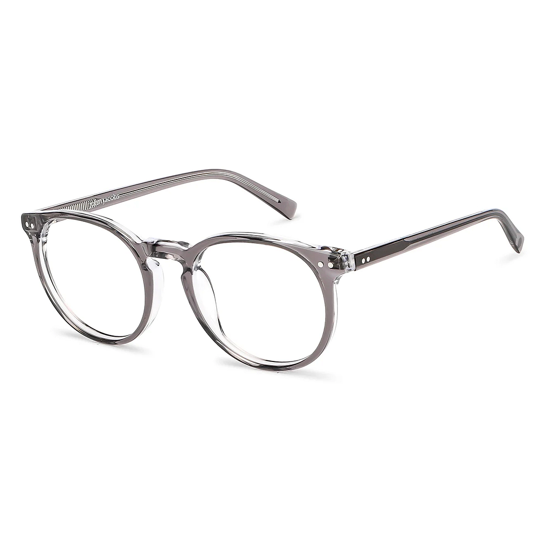 John Jacobs Online Gray Transparent Full Rim Round left side