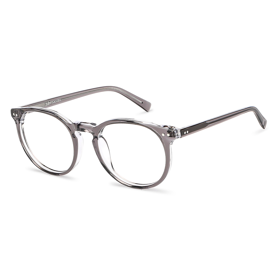 John Jacobs Online Gray Transparent Full Rim Round right side