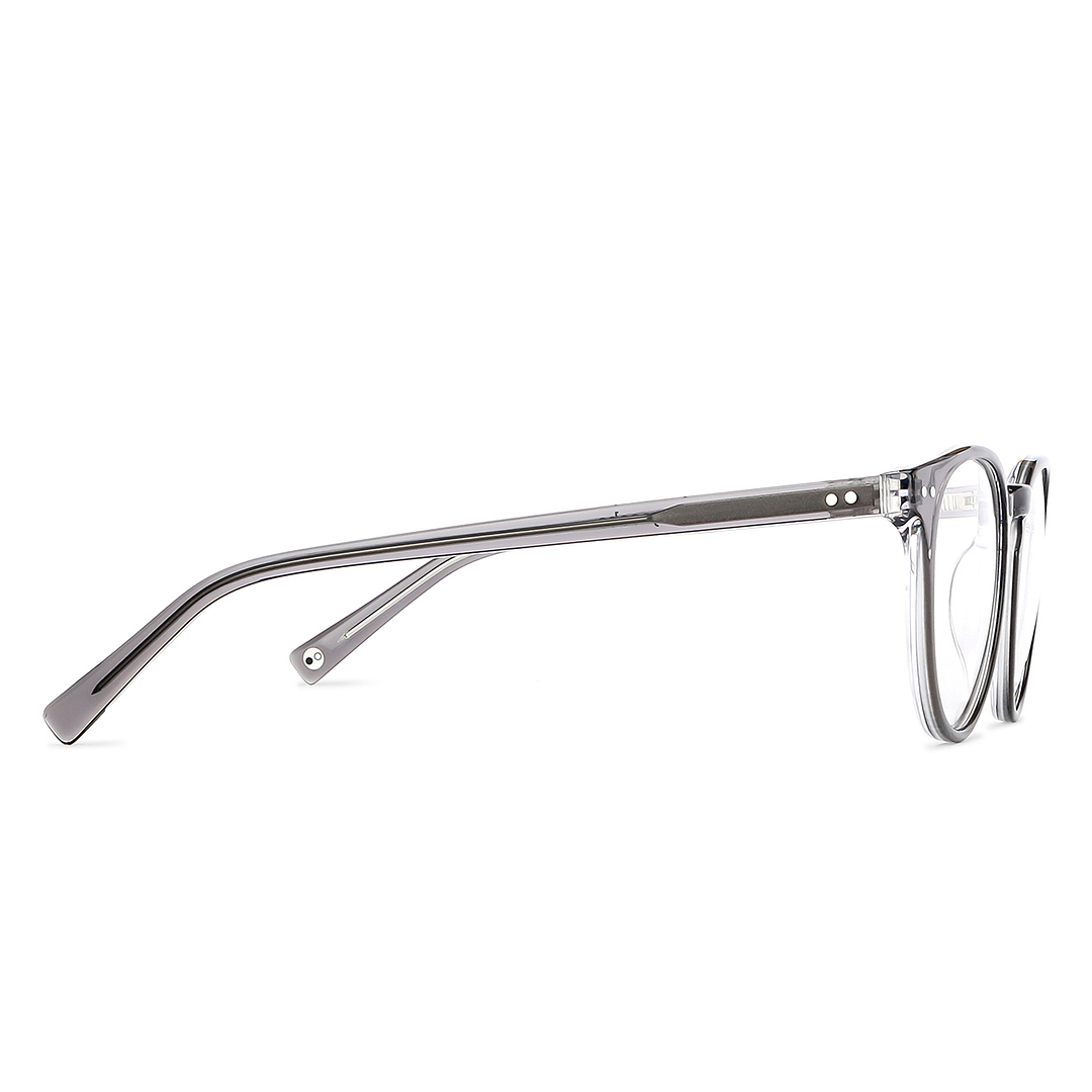 John Jacobs Online Gray Transparent Full Rim Round left side