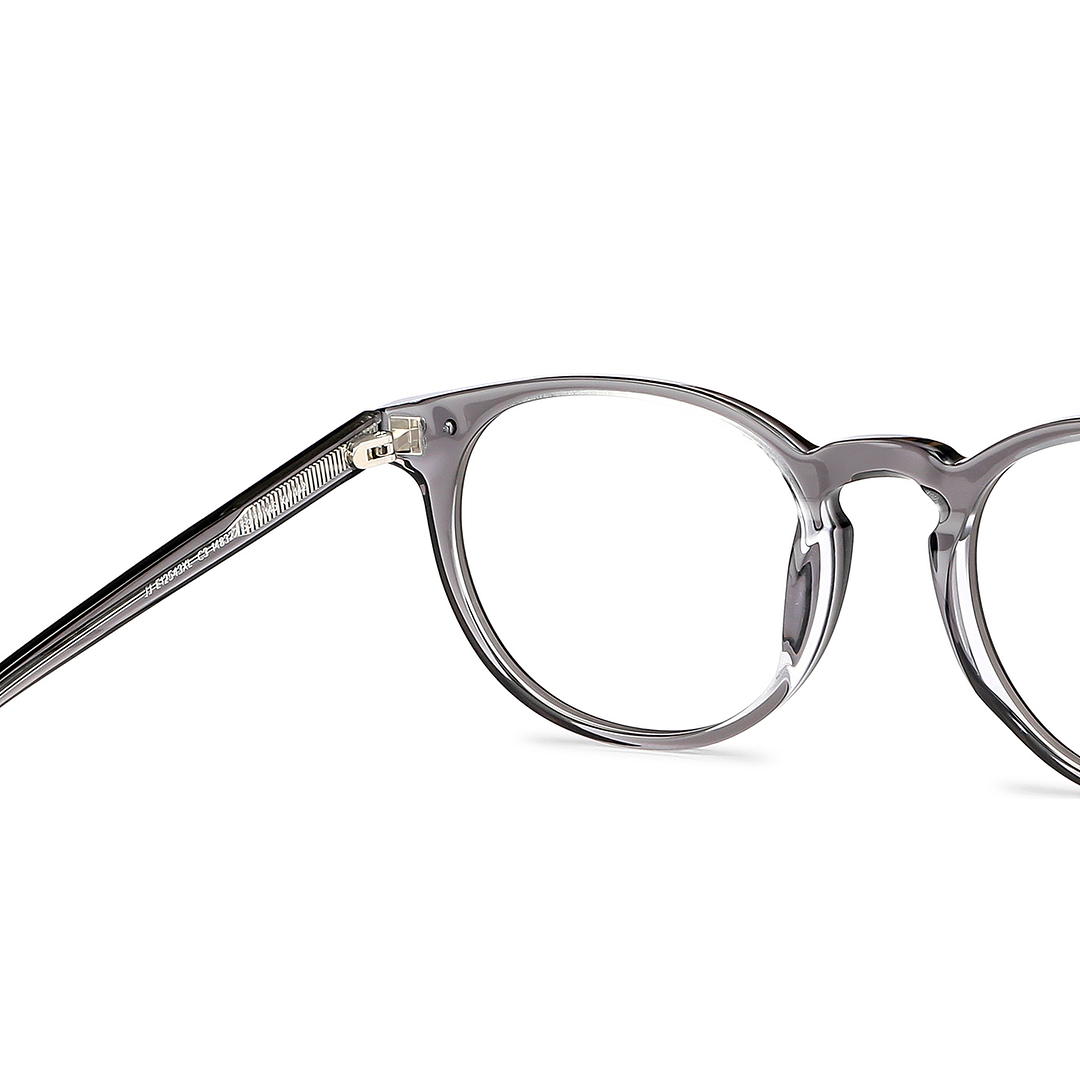 John Jacobs Online Gray Transparent Full Rim Round right side