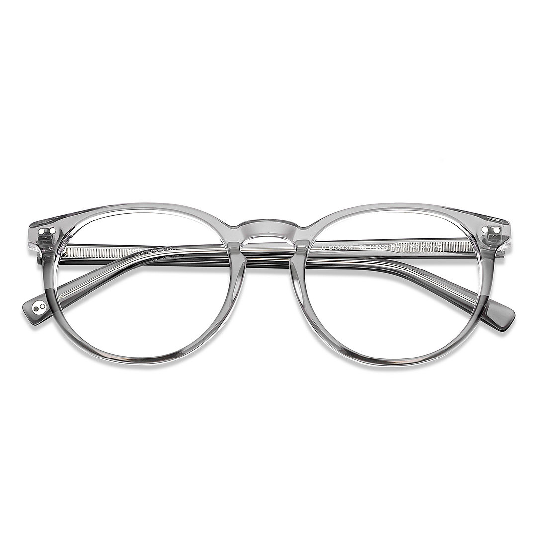 John Jacobs Online Gray Transparent Full Rim Round left side