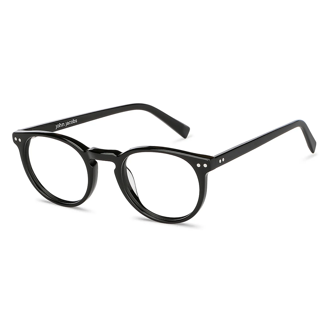John Jacobs Online Black Full Rim Round left side