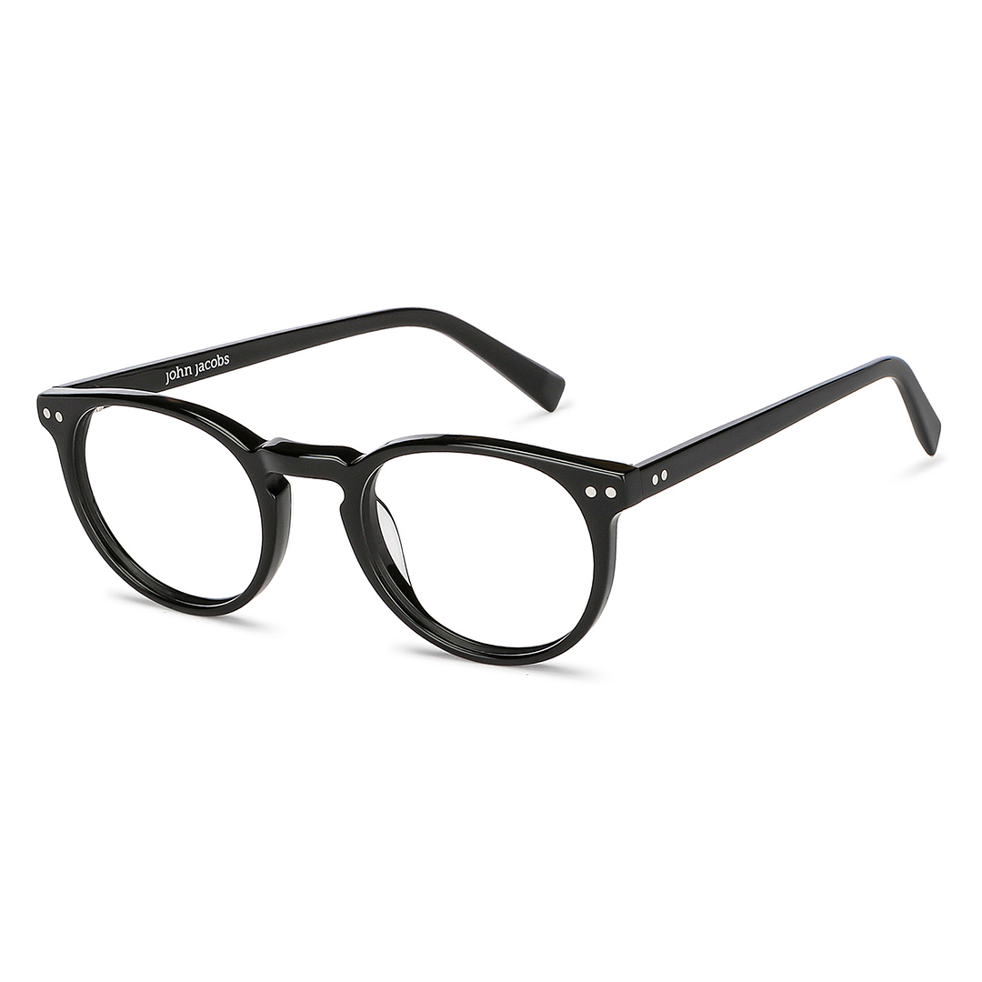 John Jacobs Online Black Full Rim Round right side