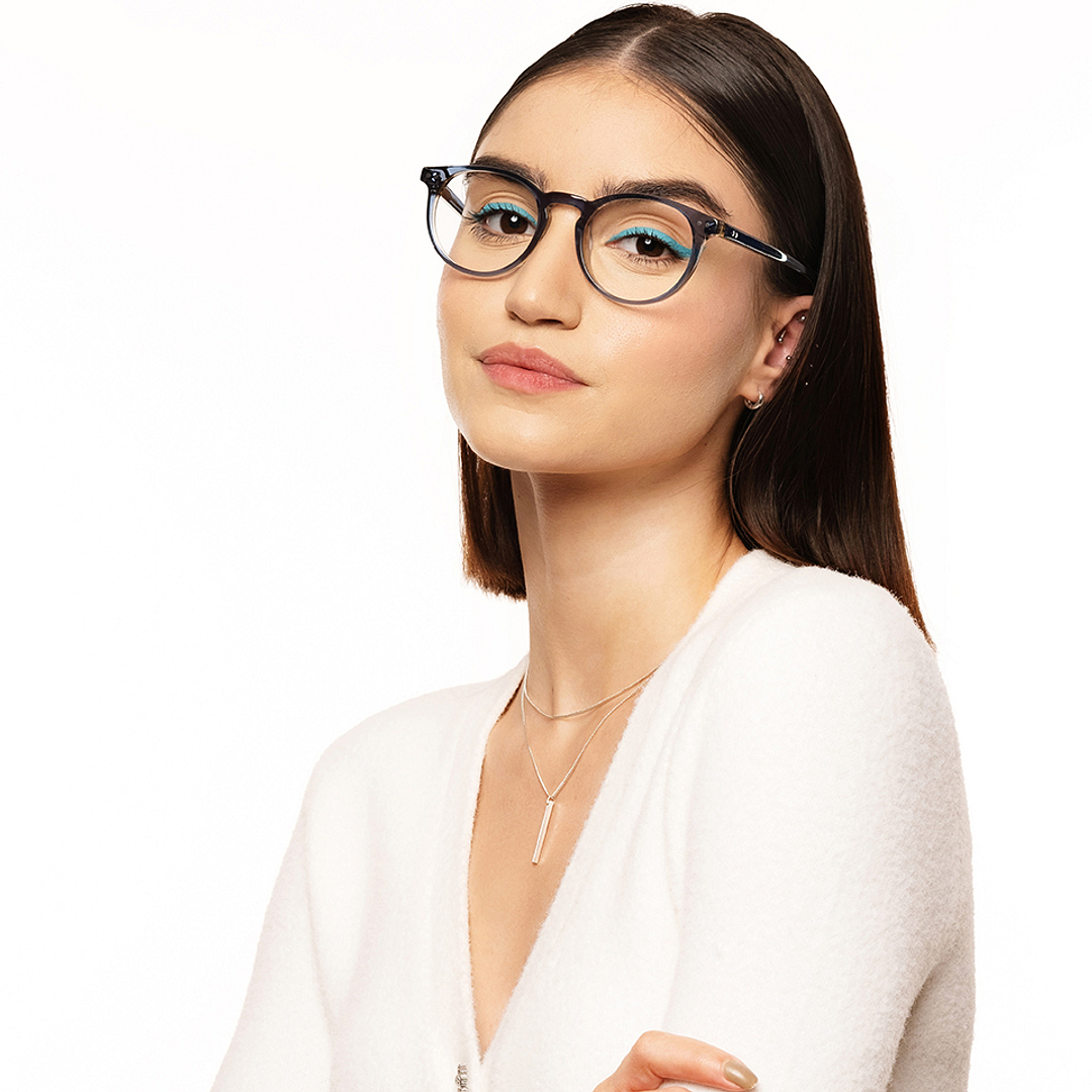 John Jacobs Online Gray Transparent Full Rim Round left side