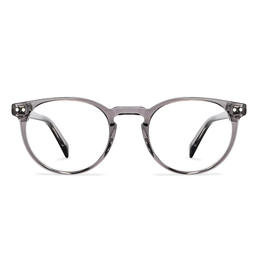 John Jacobs Online Gray Transparent Full Rim Round right side