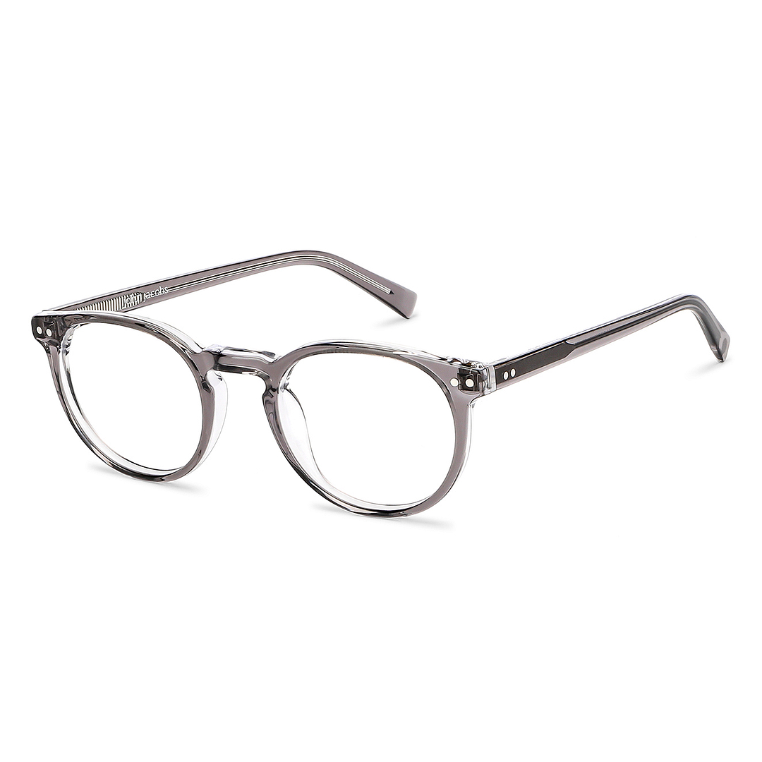 John Jacobs Online Gray Transparent Full Rim Round left side