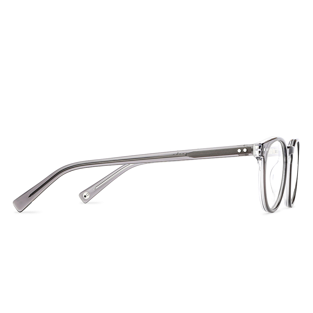 John Jacobs Online Gray Transparent Full Rim Round right side