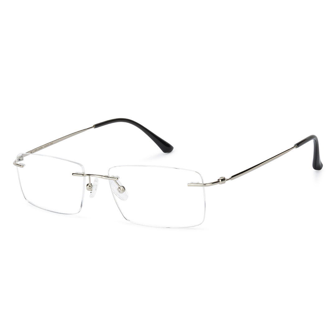 John Jacobs Online Silver Rimless Rectangle right side