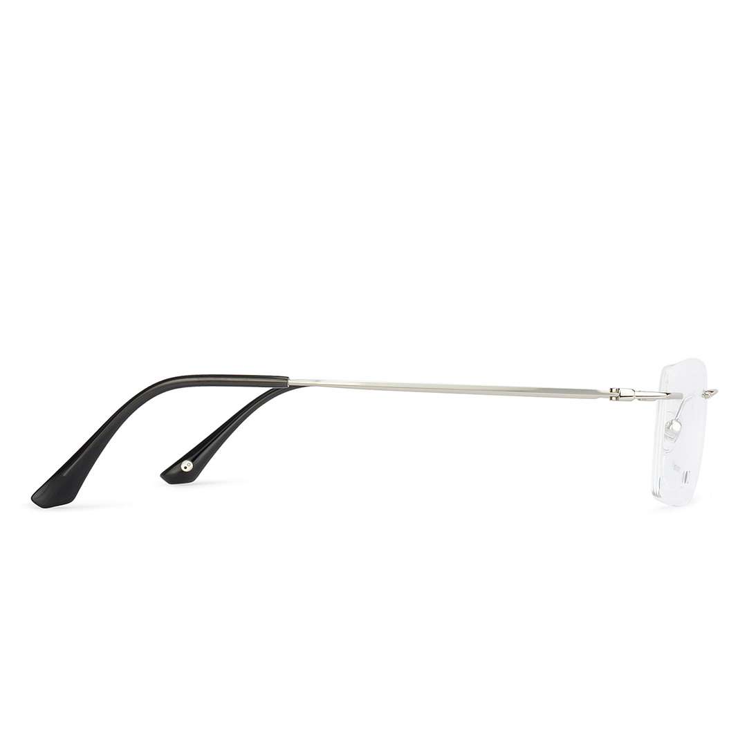 John Jacobs Online Silver Rimless Rectangle right side