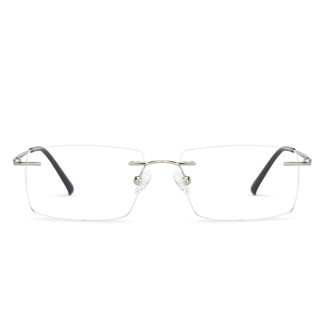 John Jacobs Online Silver Rimless Rectangle right side