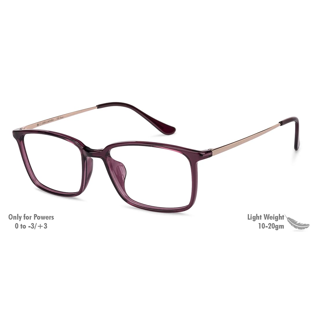 John Jacobs Sky Blue Full Rim Rectangle left side