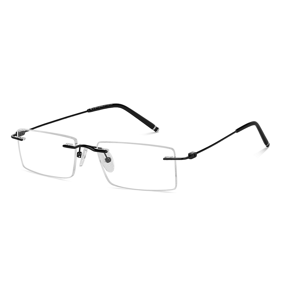 John Jacobs Black Rimless Rectangle right side