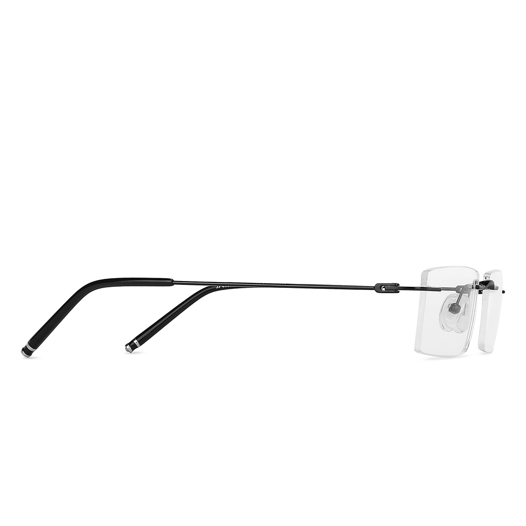 John Jacobs Black Rimless Rectangle left side