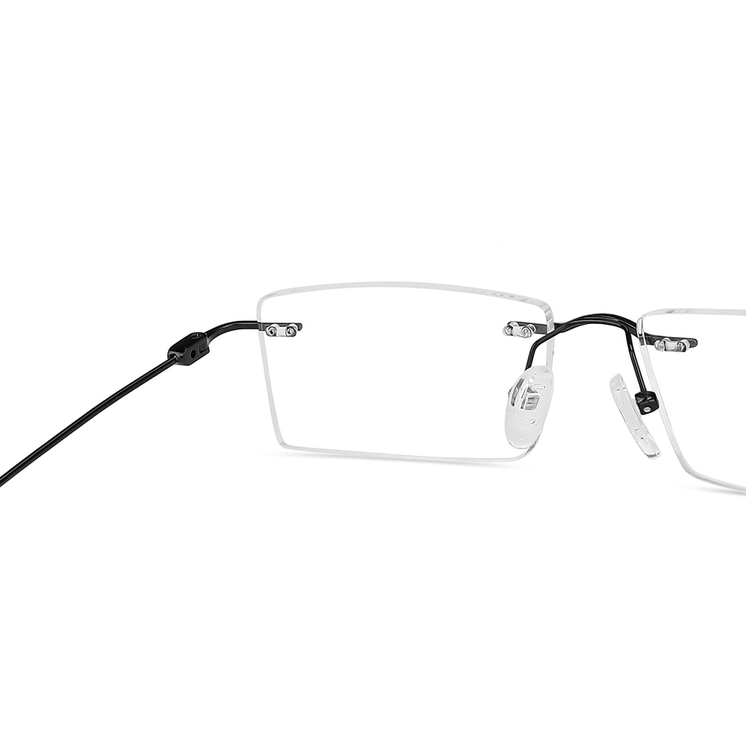 John Jacobs Black Rimless Rectangle right side