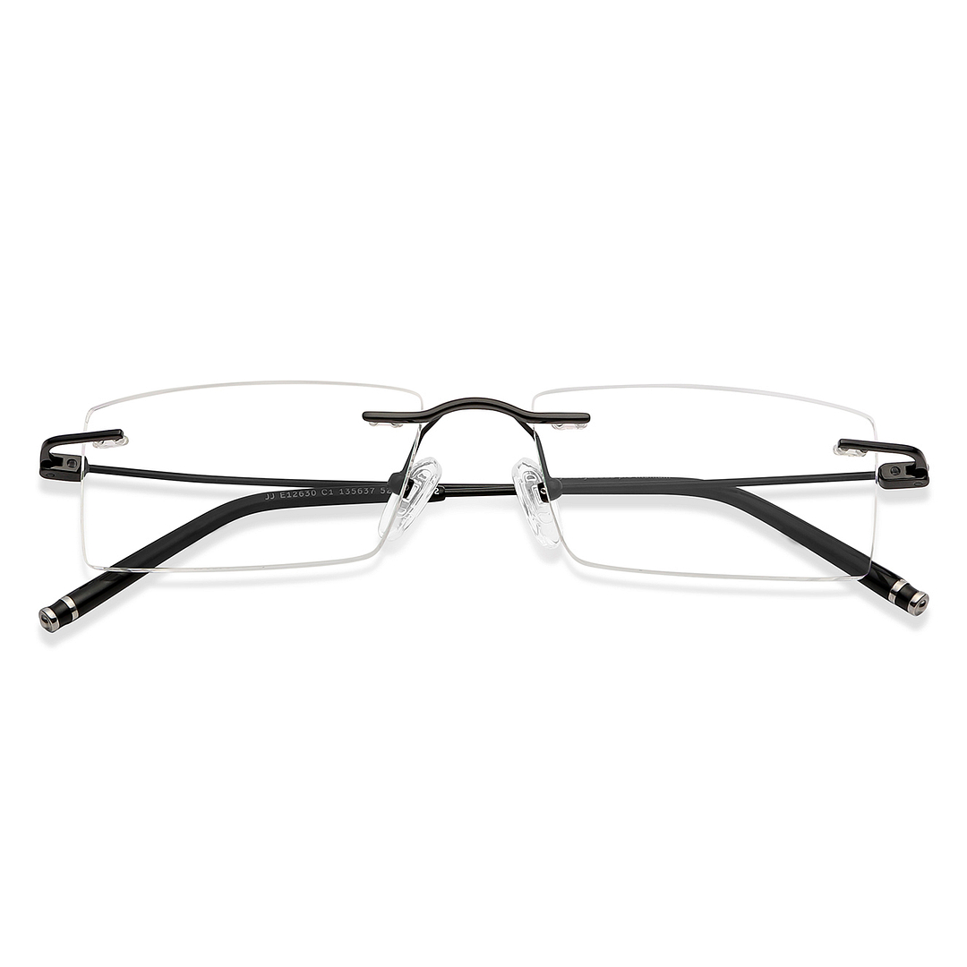 John Jacobs Black Rimless Rectangle left side