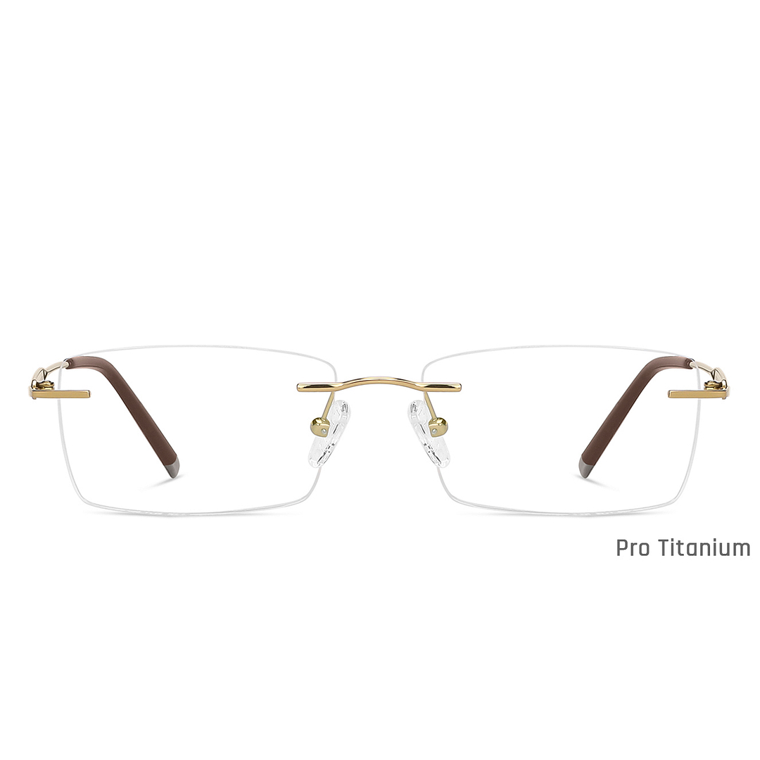 John Jacobs Gold Rimless Rectangle left side
