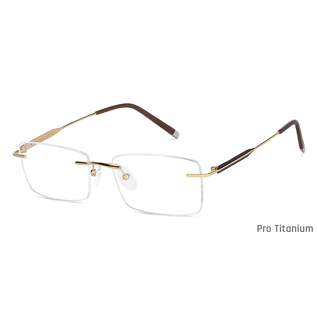 John Jacobs Gold Rimless Rectangle right side