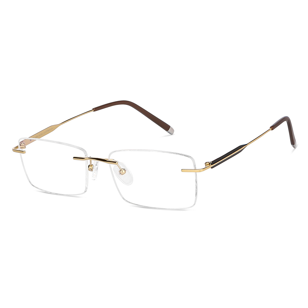 John Jacobs Gold Rimless Rectangle right side