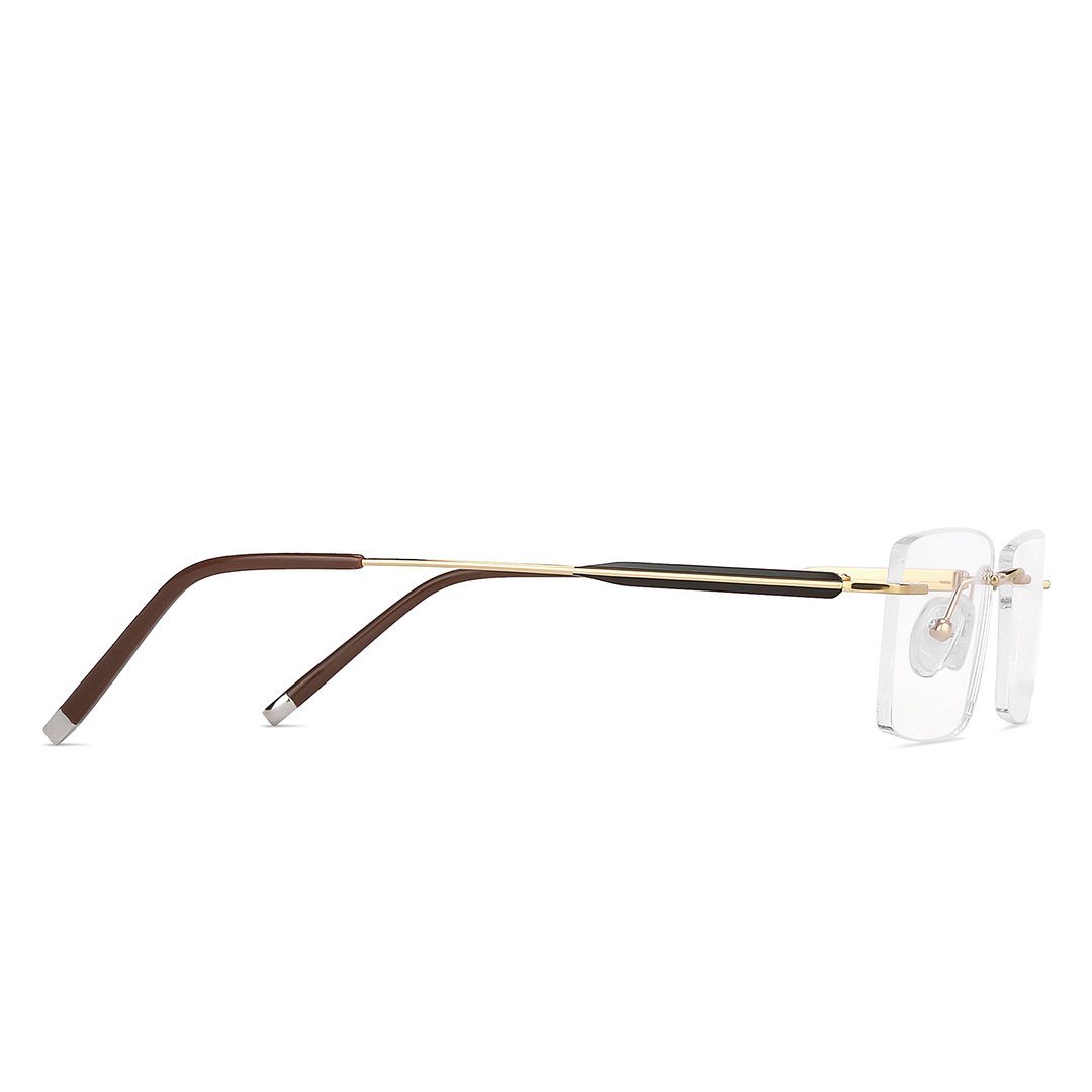 John Jacobs Gold Rimless Rectangle left side